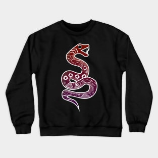 Mexican Aztec Snake Design Red and Purple Crewneck Sweatshirt